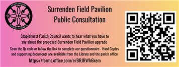 Have Your Say: Surrenden Pavilion Upgrade Survey - closes 15th December 2025