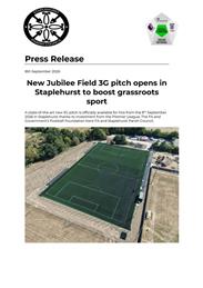 Great News : New Jubilee Field 3G pitch Opens