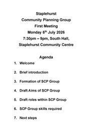 📣 Public Meeting: Staplehurst Community Planning Group